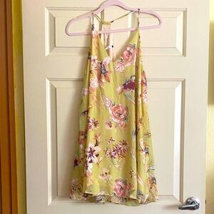 NWT Three Eighty Two Floral Mini Dress in Yellow, Size L